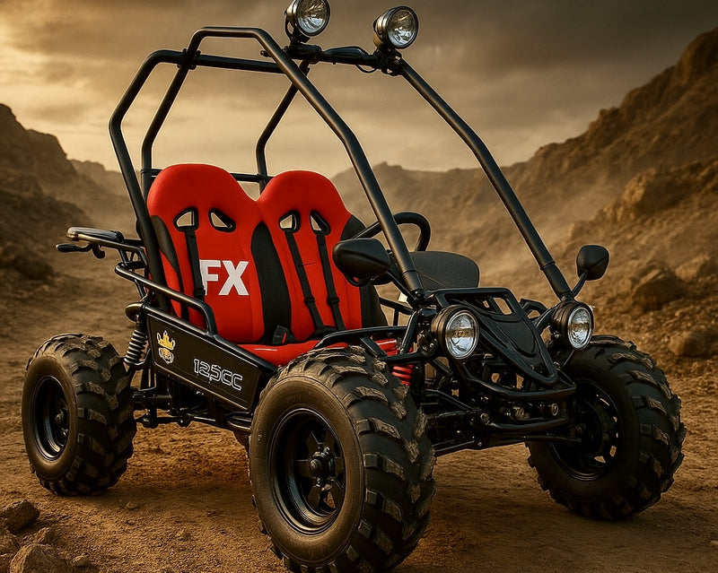 125cc CrossCart - Sort m/røde seter