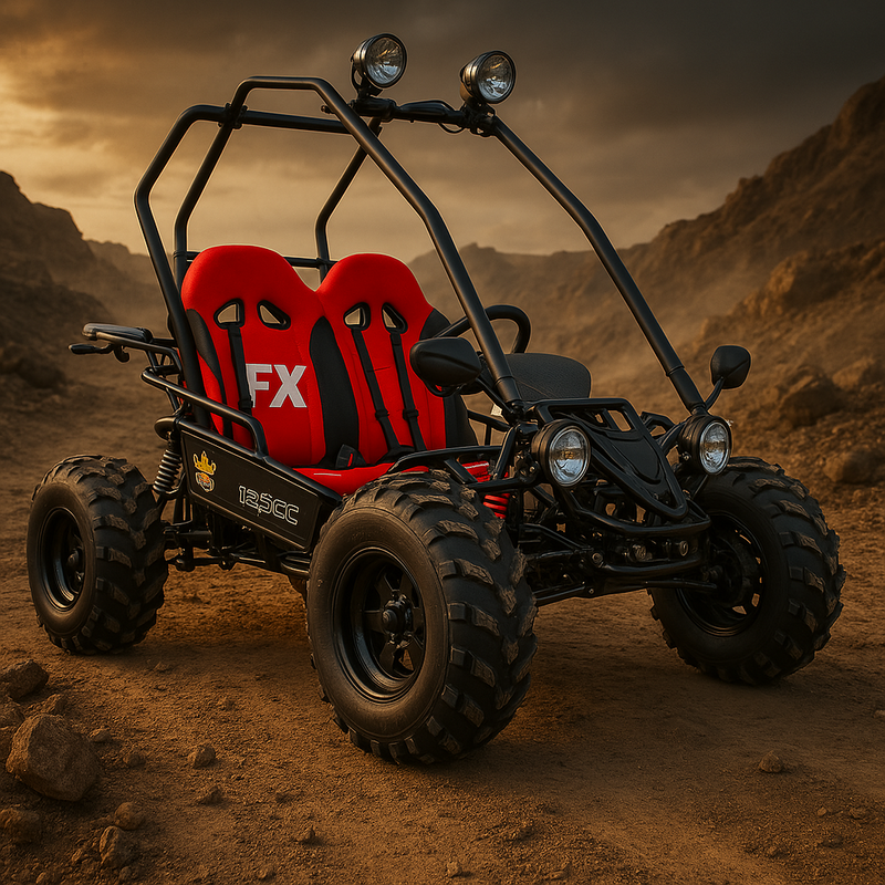 125cc CrossCart - Sort m/røde seter