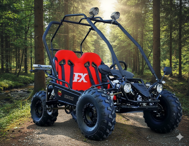 125cc CrossCart - Sort m/røde seter