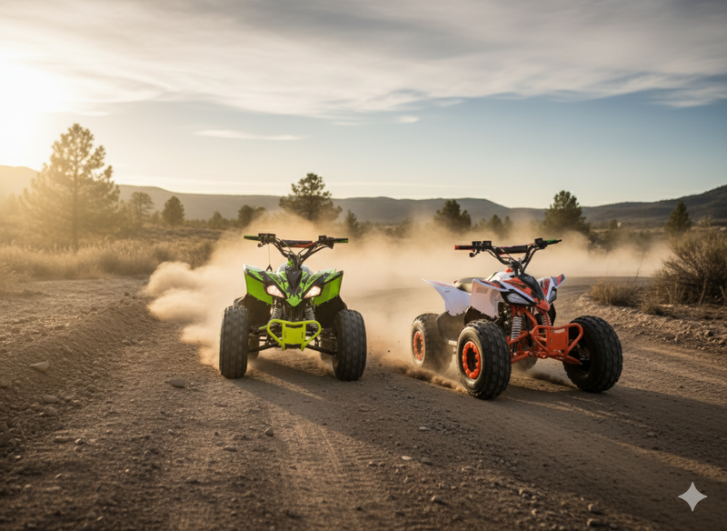 125cc Poseidon - stor barnemodell 3+1 med 8" hjul og hydrauliske bremser både fremme og bak m.m.