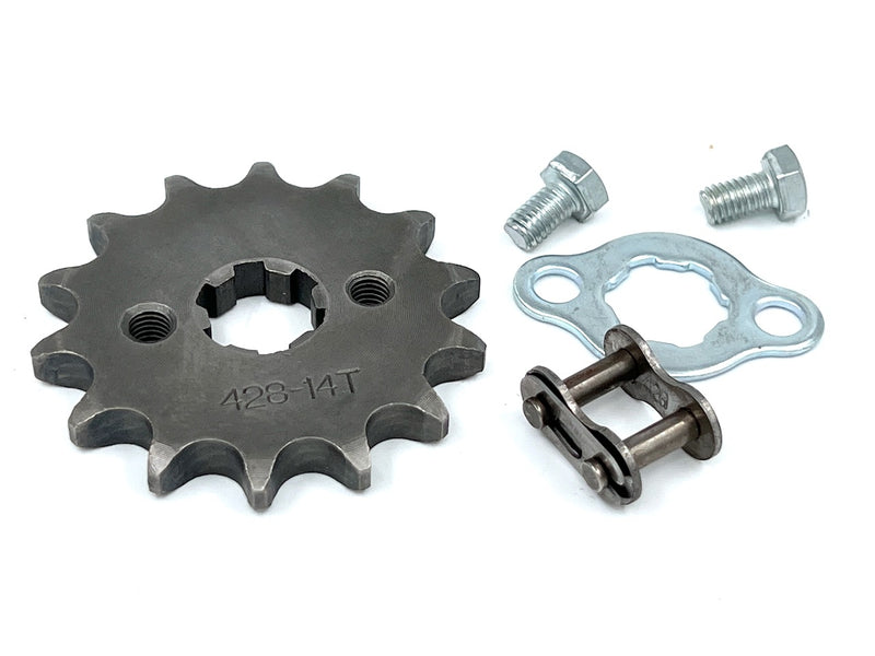 Fremdrev/motordrev 14 tenner m/kjedelås - 428 (14T-428) 50-125cc