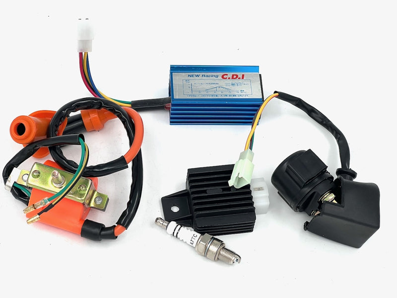 Racing/performance CDI ( coil, spenningsregulator, startrelé  og tennplugg til 110/125cc motorer